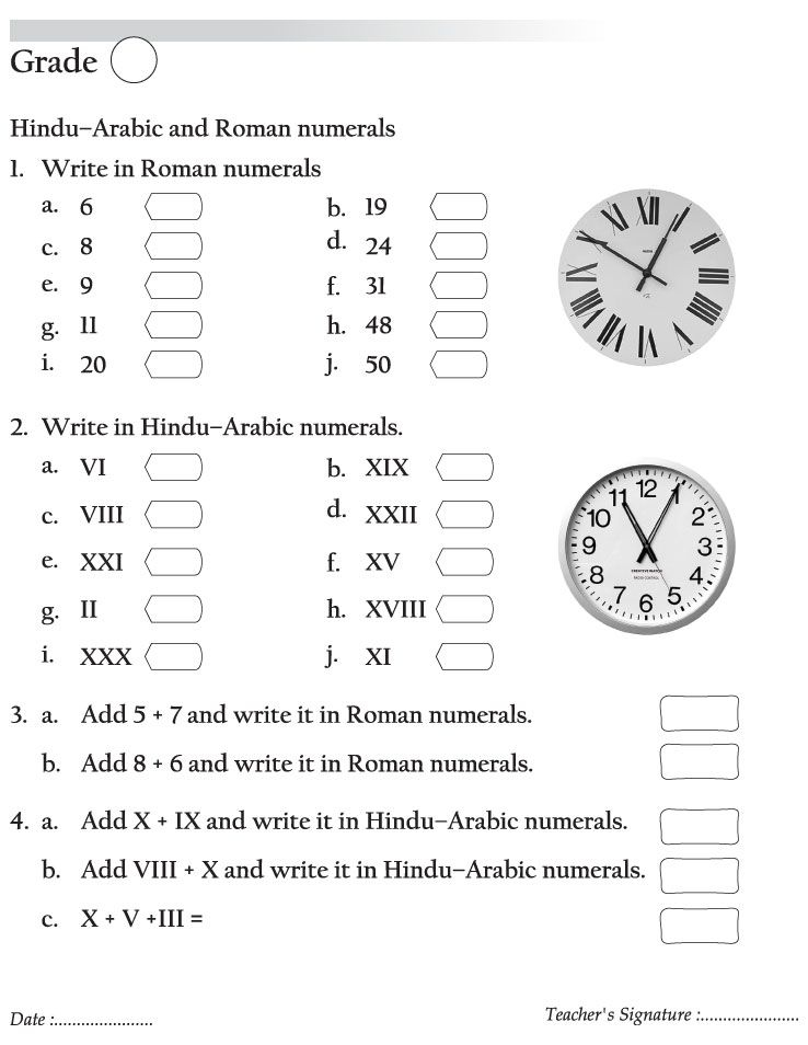 Hindu Arabic And Roman Numerals Roman Numerals Chart Roman Numerals 